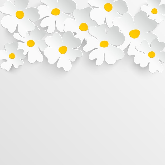 Papierblume Kamille Weiße Blumen aus Papier geschnitten Hochzeitsdekoration Grußkartenvorlage