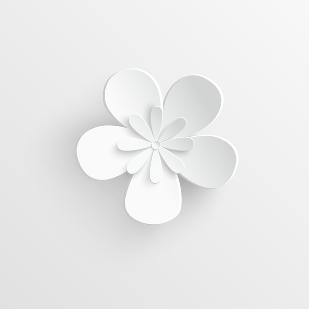 Papierblume Weiße Rosen aus Papier geschnitten
