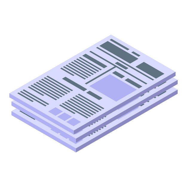 Papiermagazin-Symbol Isometrische Darstellung des Papiermagazin-Vektorsymbols für Webdesign isoliert auf weißem Hintergrund