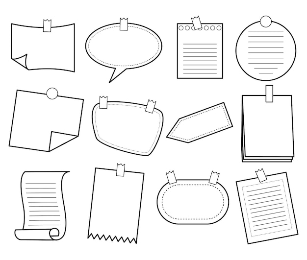 Papiernotiz mit Textrückruf rote Stiftvektorillustration.Doodle-Notizpapier für Nachrichten, Vektorkrank