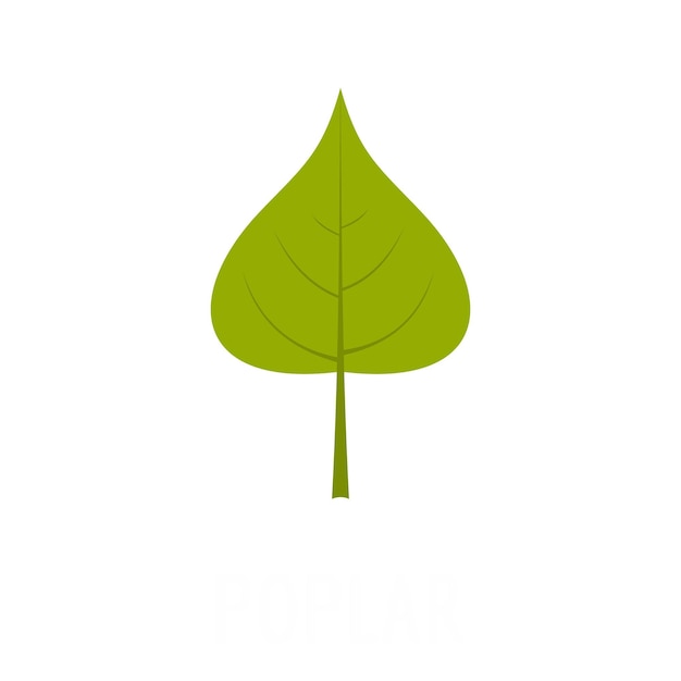 Pappelblatt-Symbol Flache Illustration eines Pappelblatt-Vektorsymbols isoliert auf weißem Hintergrund