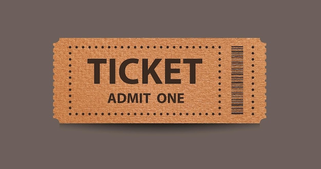 Papppapier-Stub-Ticket-Symbol mit Strichcode.