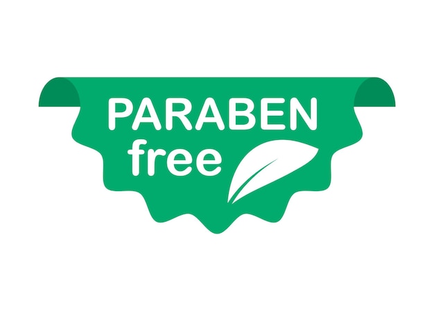 Parabenfreies Etikett Grünes Emblem zur Verwendung in der Kosmetik-, Pharma- und Lebensmittelindustrie