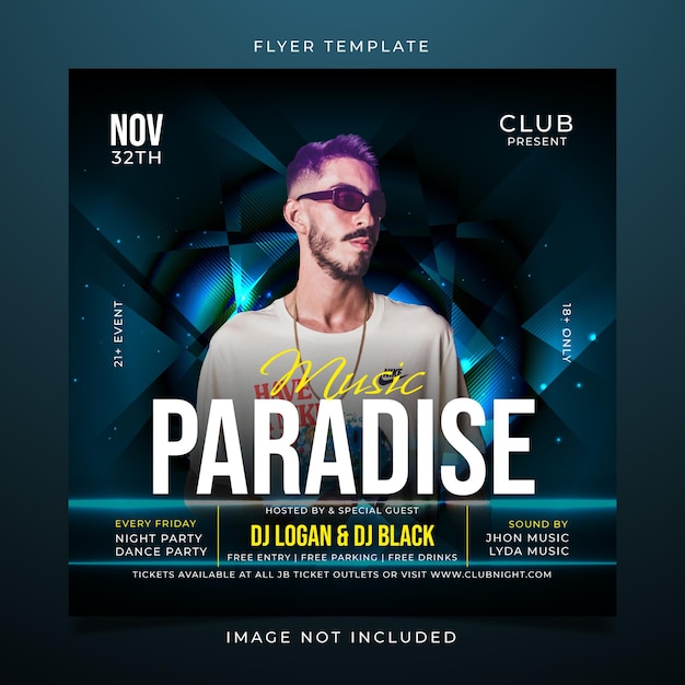 Paradies-Party-Flyer-Vorlage