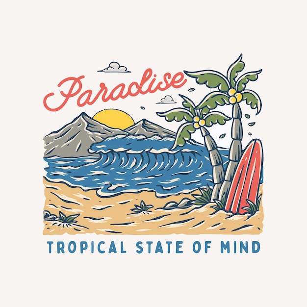 Paradies-strand-illustration