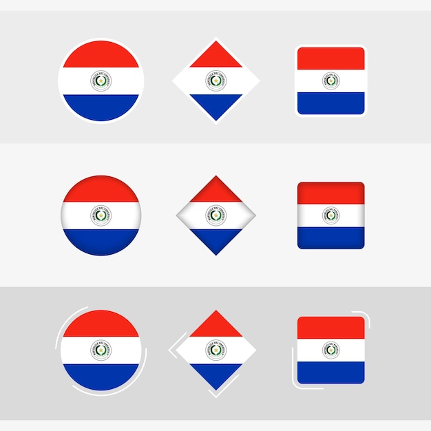 Paraguay-flaggensymbole setzen vektorflagge von paraguay
