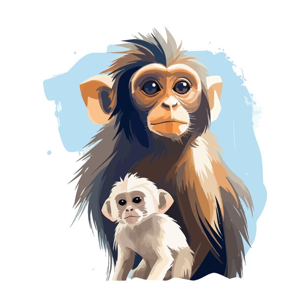 Vektor parent_and_child_of_monkey_vector_illustriert