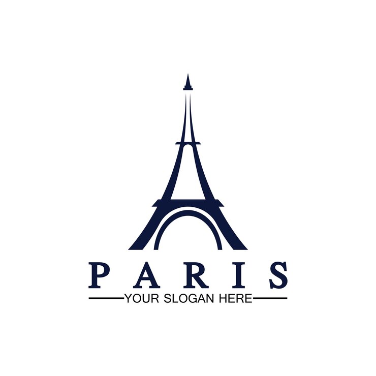 Vektor paris und eiffelturm logo vektor icon illustrator designvorlage