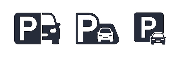 Parkplatz-icon-set parkplatz-schild