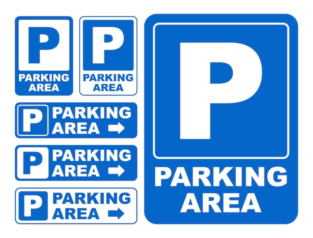 Vektor parkplatz-zeichen-symbol-vektor-set