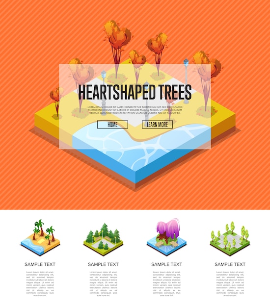 Parkzone mit herzförmigen bäumen infografiken