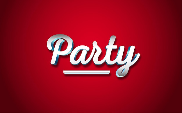 Vektor party 3d-texteffektvorlage premium-stil