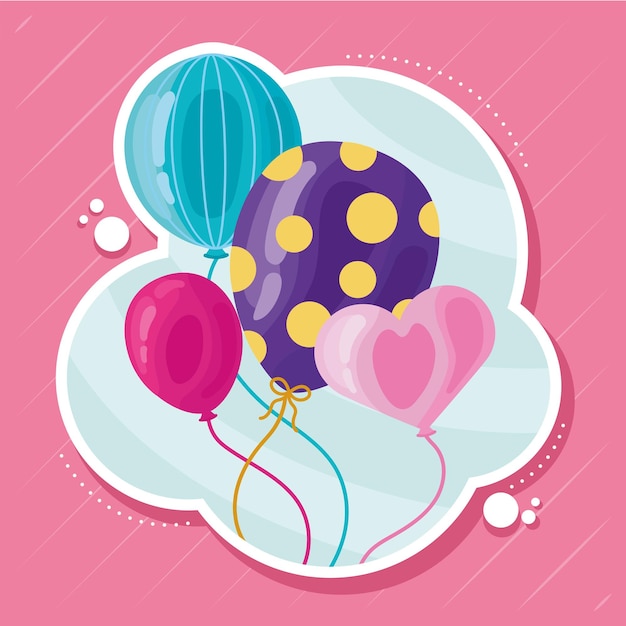 Party ballons helium buntes poster