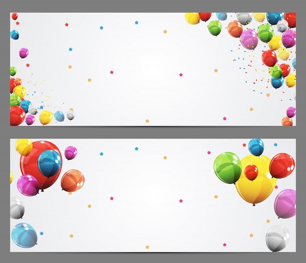 Vektor party hintergrund banner und luftballons