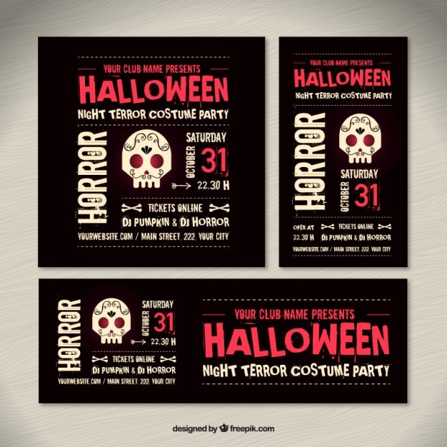 Vektor party horror halloween flyer