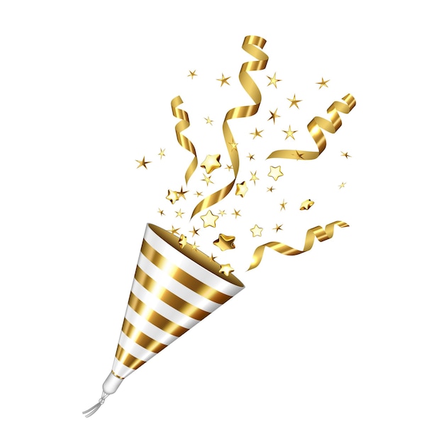 Party Popper Explosion mit Folienband Vektor