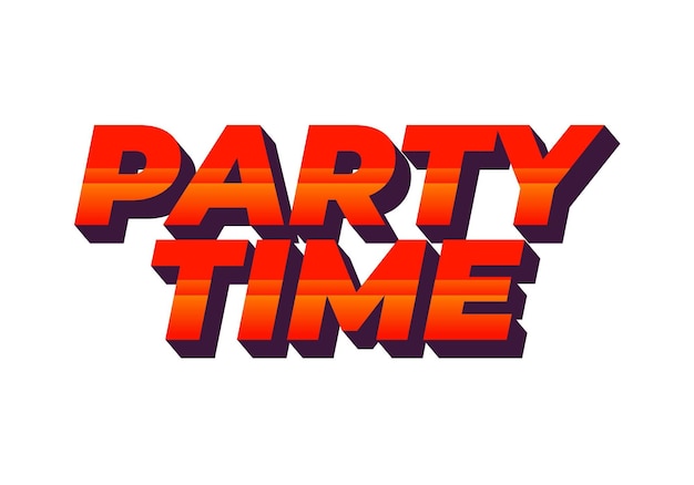 Party-Zeit Text-Effekt in 3D-Look mit auffälligen Farben