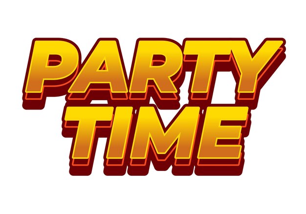 Party-Zeit Text-Effekt in 3D-Look mit auffälligen Farben