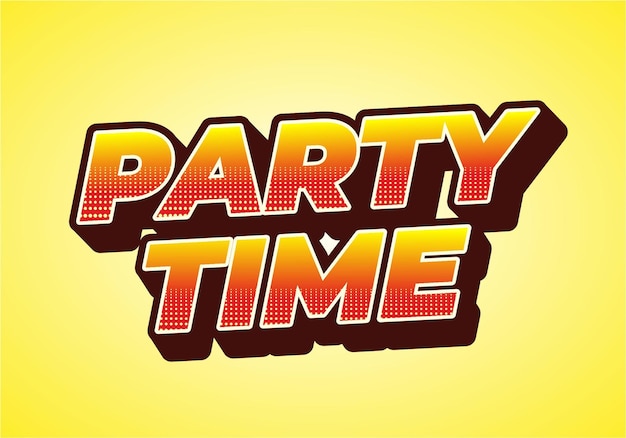 Party-Zeit Text-Effekt in 3D-Look mit auffälligen Farben