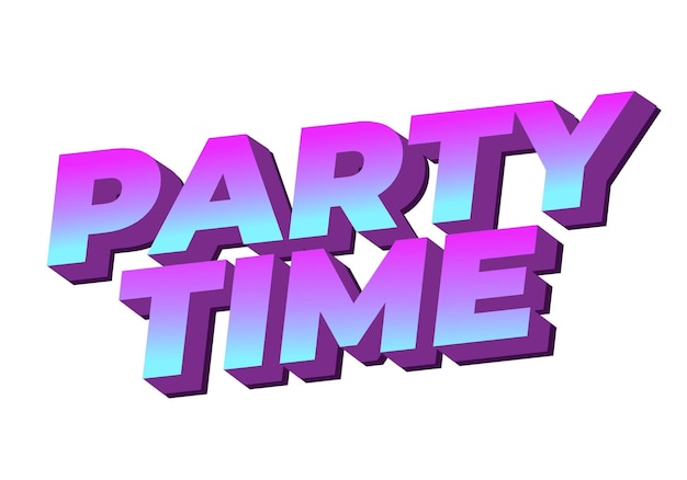 Party-Zeit Text-Effekt in 3D-Look mit auffälligen Farben