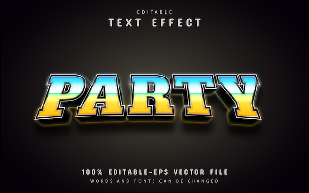 Partytext, textverlauf im 3d-verlaufsstil
