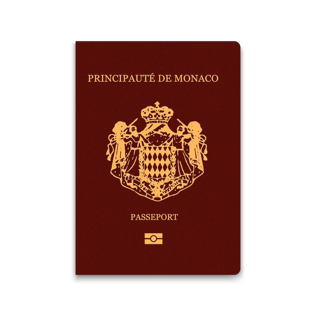 Pass von Monaco Citizen ID Vorlage Vektor-Illustration
