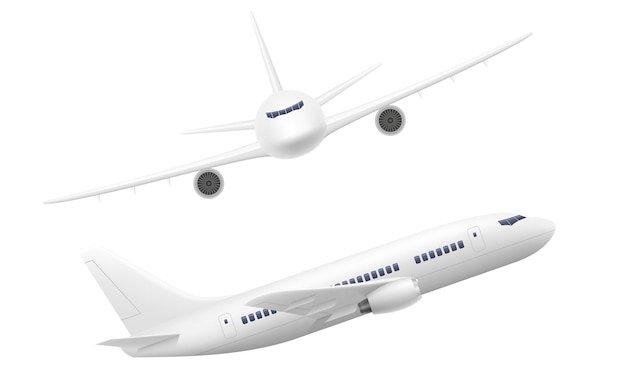 Passagierflugzeugillustration lokalisiert auf Weiß