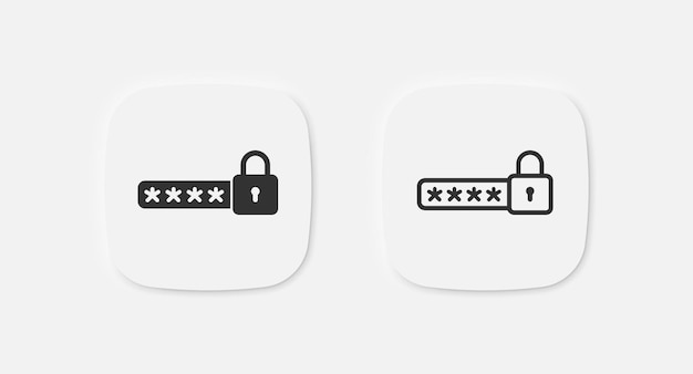 Passwort-Symbol Anmeldesymbol Schlosszeichen sichere Computer-Symbole Sicherheitscode-Symbonen Vektor-isolierte Zeichen