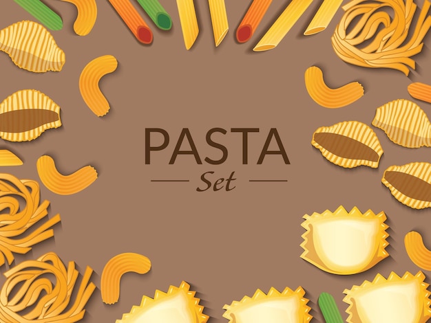 Pasta-Set-Banner-Hintergrund