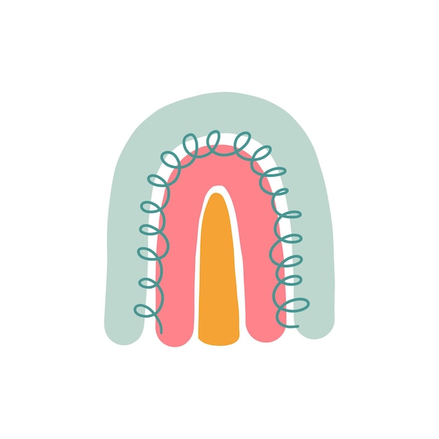 Pastell boho regenbogen süße handgezeichnete moderne aufkleber für kinderzimmer kindisch bunte cliparts