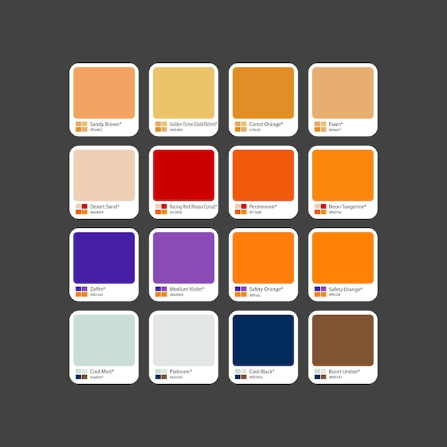 Pastell-RGB-Farbpalette mit Farbcode