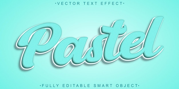 Pastell-Türkis-Vektor voll redigierbares Smart-Objekt-Text-Effekt