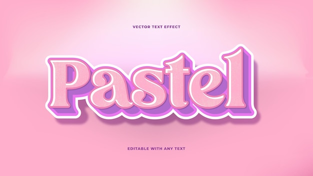 Pastellfarbe für Valentinstag-Texteffekt mit Farbverlauf rosa Hintergrund 3D editierbarer Texteffekt