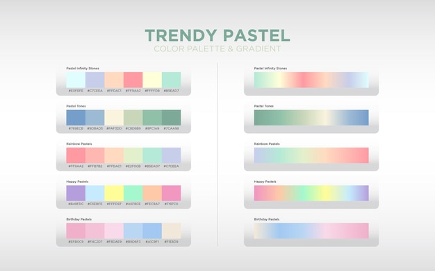 Pastellfarbenpalette und Farbverlauf