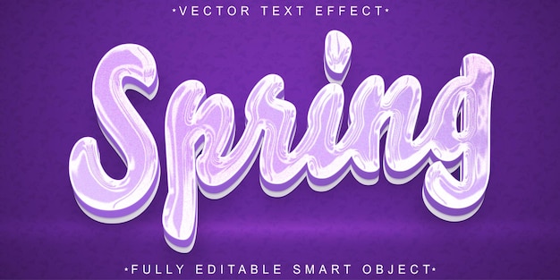 Pastellviolette Frühlingsvektor voll redigierbare Smart Object Text-Effekt