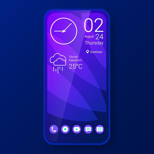 Patches für den eleganten Startbildschirm, realistische Smartphone-Benutzeroberfläche