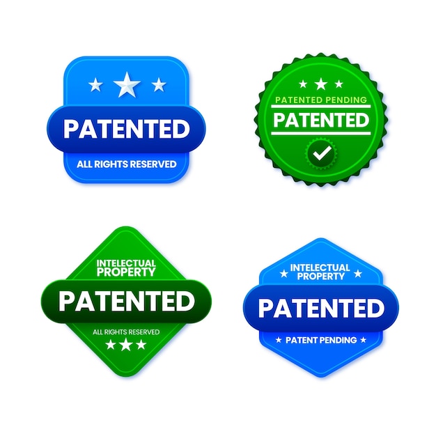 Patentierte etikettenkollektion mit farbverlauf