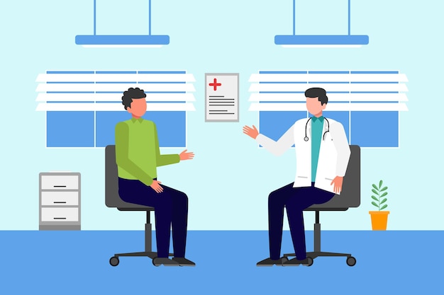 Patient Dynamisches Konzept Farbige flache Vektorillustration isoliert