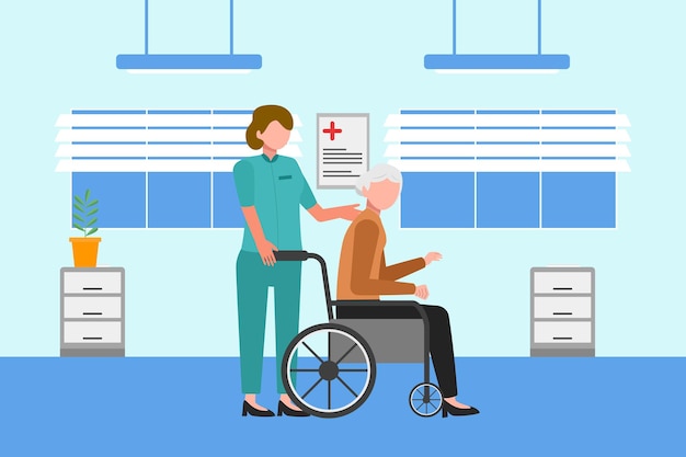 Patient Dynamisches Konzept Farbige flache Vektorillustration isoliert