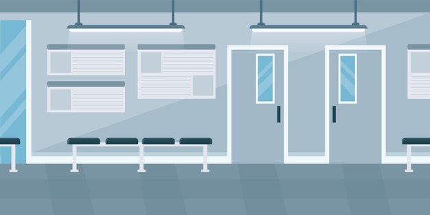 Patientenzimmer in einem Krankenhaus Illustration Bild Premium-Vektor