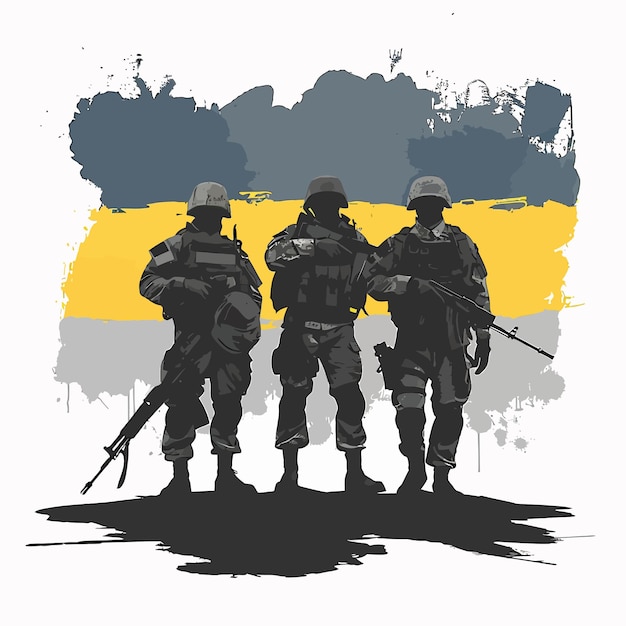 Patriotic_ukrainian_soldiers_bold_vector