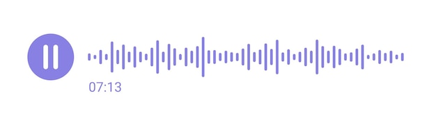 Pause-Schaltfläche mit Spektrum-Rausch-Equalizer Podcast-Soundwave-Linie Musik-Player aufzeichnen Mobile Audiospur