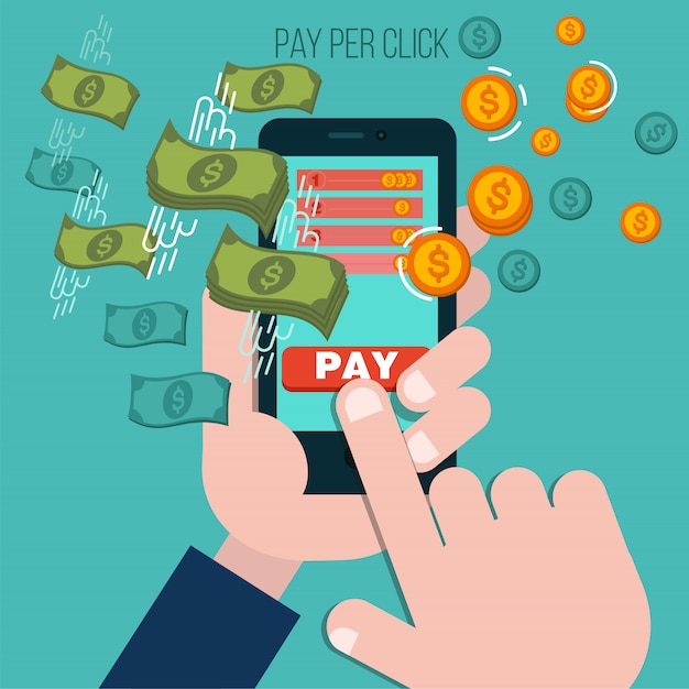 Pay-per-click-konzept für mobile werbung
