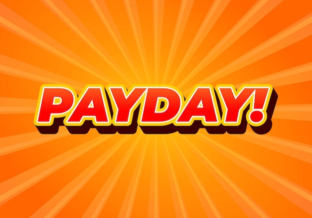 Payday 3D-Text-Effekt für digitale oder gedruckte Anzeigen