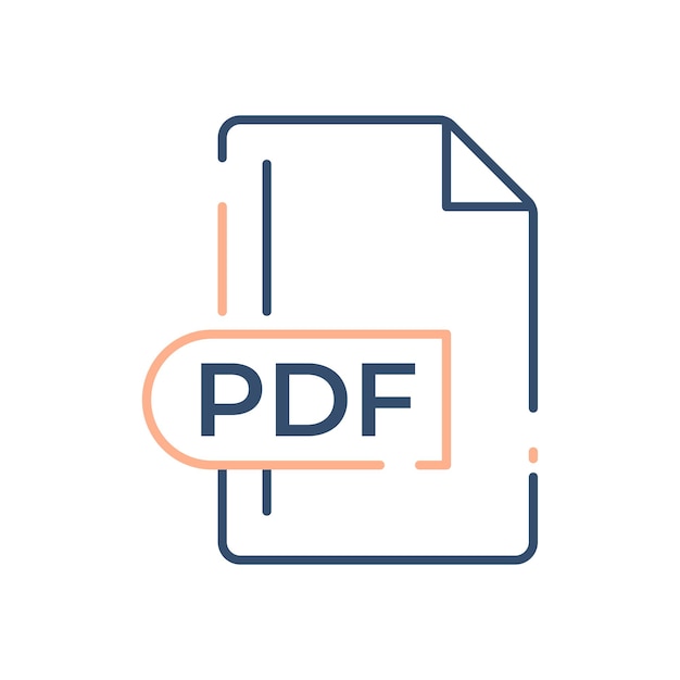 PDF-Dateiformat-Symbol PDF-Erweiterungszeilen-Symbon