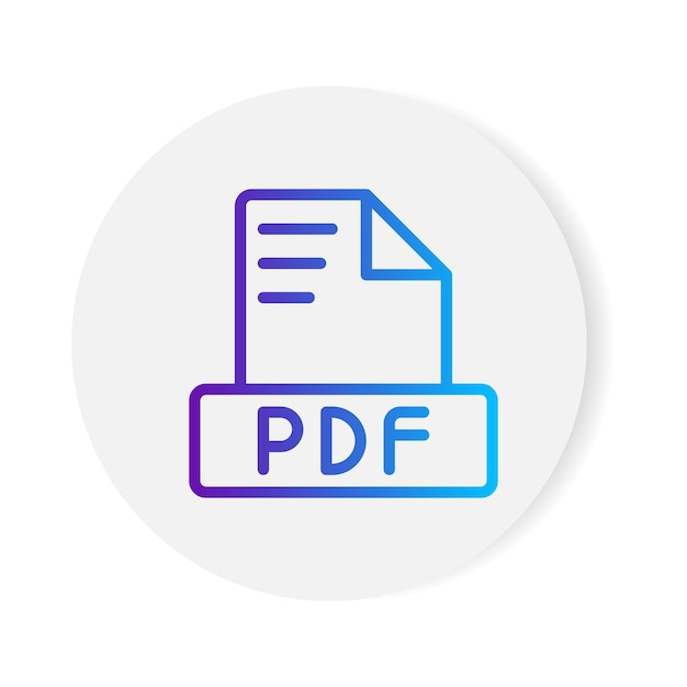 Pdf-Dokumentformat Datei-Symbol mit Gradientumrissen Vektor-Illustration