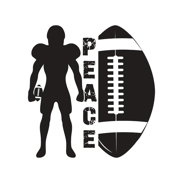 Vektor peace-american-football-logo-t-shirt