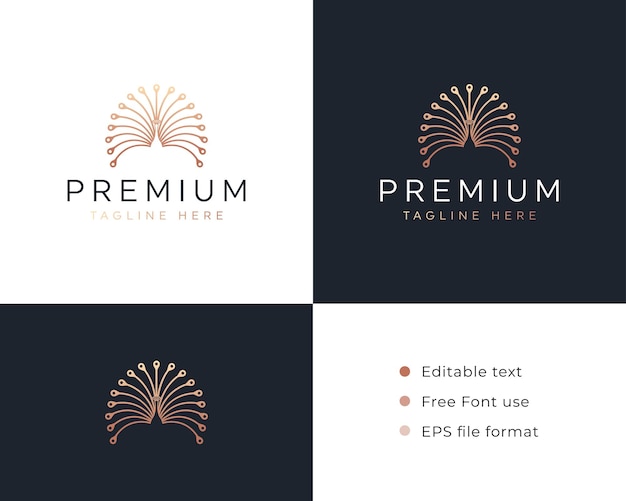 Peacock line premium-logo-design-vektor