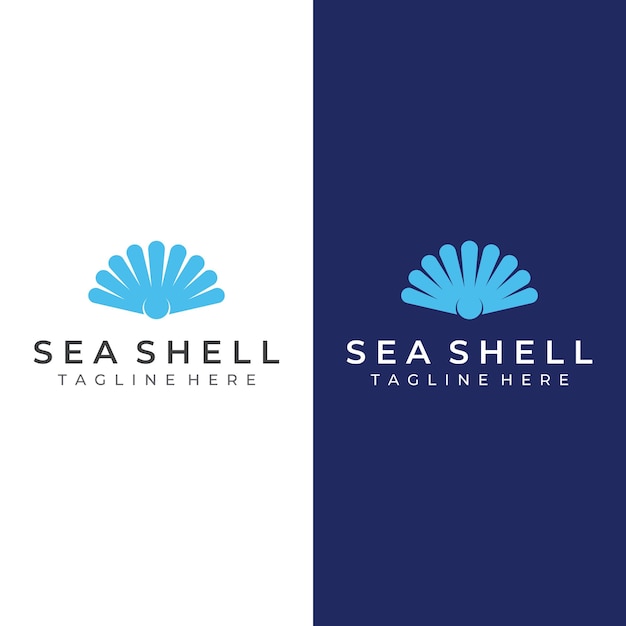 Pearl sea shell-logo mit vektorgrafik-designbearbeitung