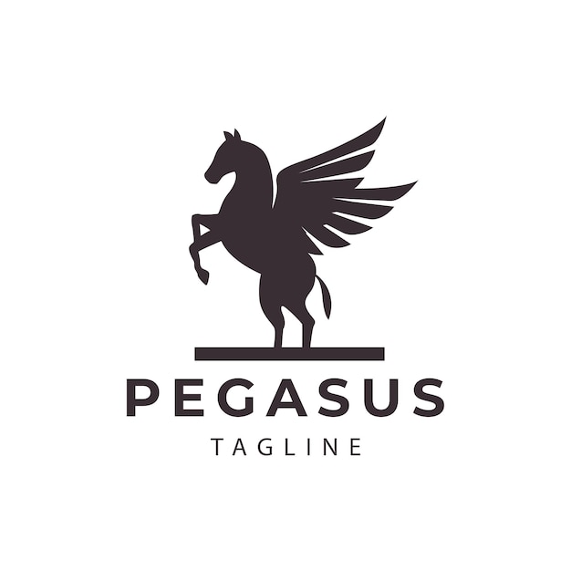 Vektor pegasus flying horse wings logo design vektor icon illustration grafik kreative idee